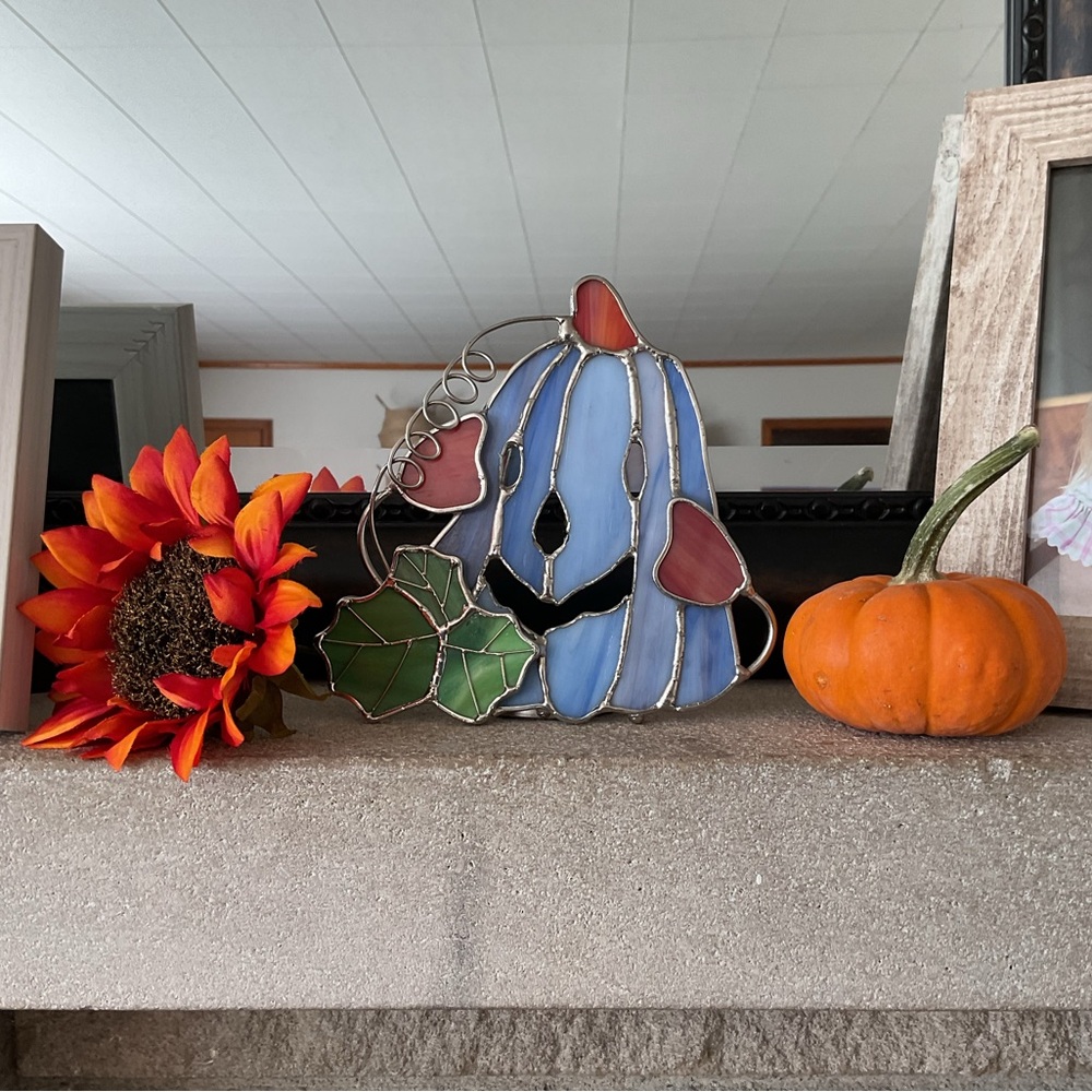 Stained Glass Pumpkin Candleholder: Tea Light Votive